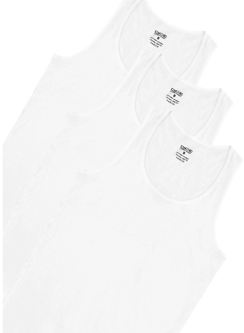 Dice® Men Cut Undershirt Bundle of 3 White (100% Cotton) - Image 5